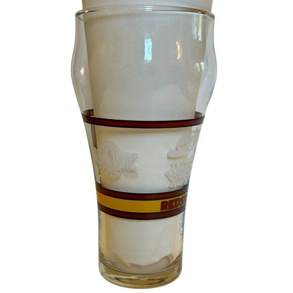 Super Bowl XXVI Vintage Wahington Redskins Pint Glass Coca-Cola NFL Collectible - Picture 11 of 16